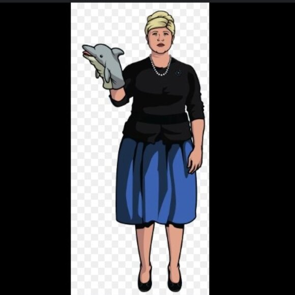 Archer Pam Poovey HR Dolphin Puppet - Picture 2 of 5